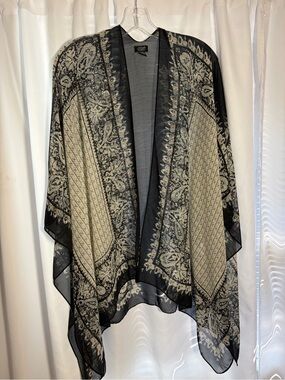 ROFFE ACCESSORIES Blue & Cream Paisley Sheer Wrap